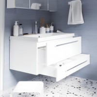 Тумба с раковиной 1MarKa Соната 75П с 2 ящиками, белый глянец