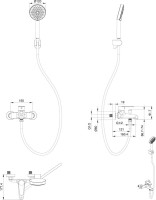 Смеситель для ванны с душем Wonzon & Woghand Alfa WW-AE3204-MB матовый черный Смеситель для ванны с душем Wonzon & Woghand Alfa WW-AE3204-MB матовый черный