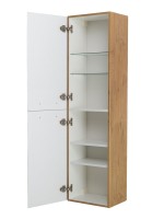 Шкаф-пенал для ванной BelBagno Due 40 подвесной, ручки белые, rovere nature