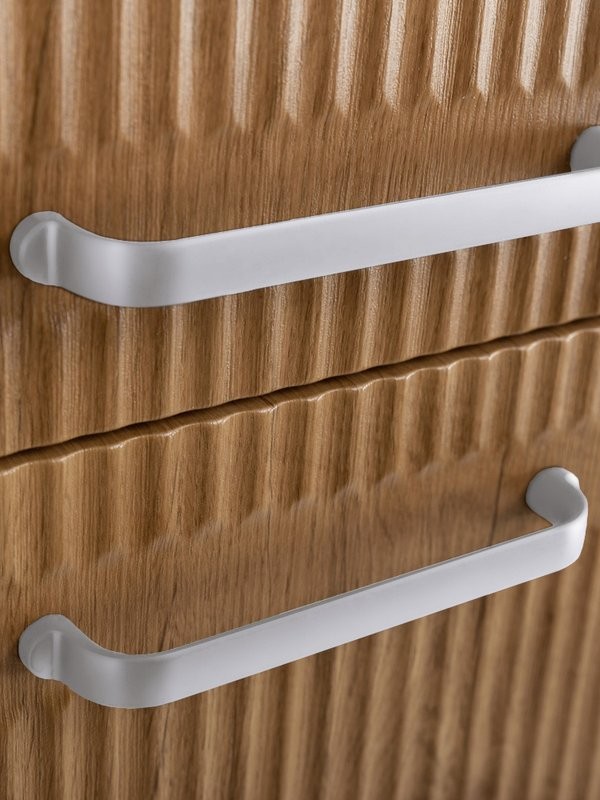 Шкаф-пенал для ванной BelBagno Due 40 подвесной, ручки белые, rovere nature