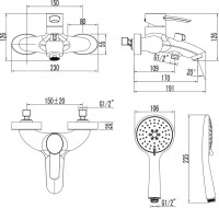 Смеситель для ванны с душем Lemark Atlantiss LM3254C