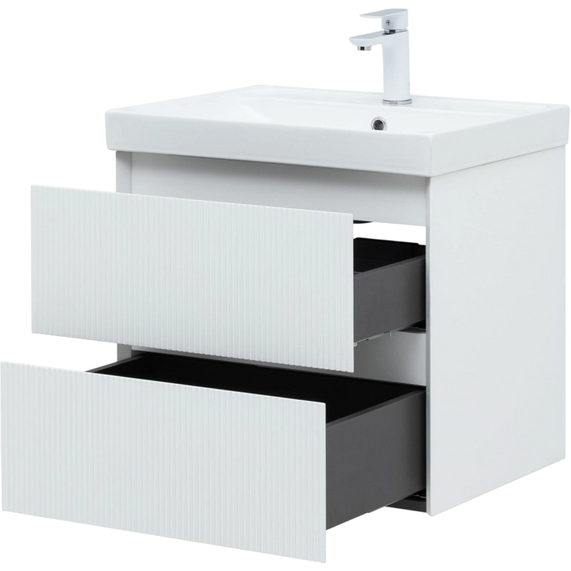 Тумба под раковину без столешницы Aquanet Альтера 60 подвесная, белая матовая