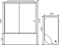 Душевая кабина Royal Bath RB 8120BP1-T L с высоким поддоном, с сиденьем