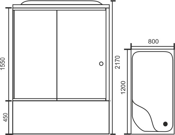 Душевая кабина Royal Bath RB 8120BP1-T L с высоким поддоном, с сиденьем