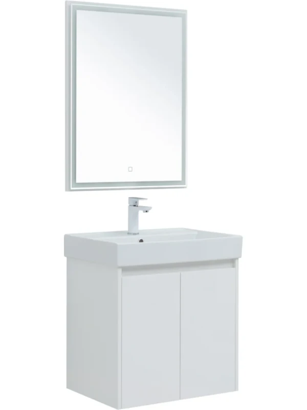 Мебель для ванной комнаты Aquanet Nova Lite 60 белый глянец, с дверками