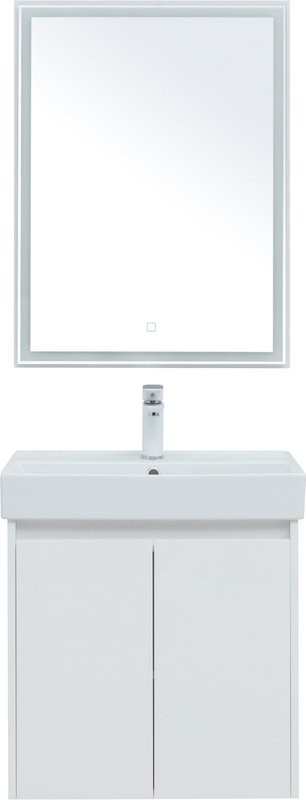 Мебель для ванной комнаты Aquanet Nova Lite 60 белый глянец, с дверками