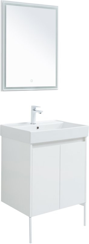 Мебель для ванной комнаты Aquanet Nova Lite 60 белый глянец, с дверками