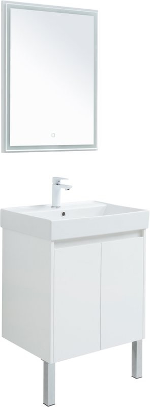 Мебель для ванной комнаты Aquanet Nova Lite 60 белый глянец, с дверками