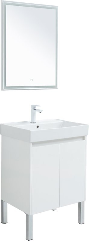 Мебель для ванной комнаты Aquanet Nova Lite 60 белый глянец, с дверками