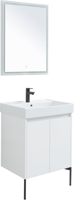 Мебель для ванной комнаты Aquanet Nova Lite 60 белый глянец, с дверками