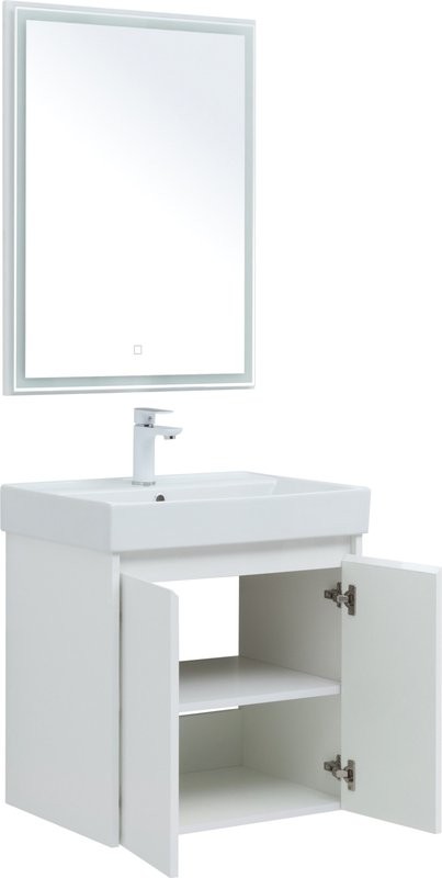 Мебель для ванной комнаты Aquanet Nova Lite 60 белый глянец, с дверками