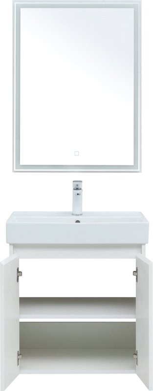 Мебель для ванной комнаты Aquanet Nova Lite 60 белый глянец, с дверками
