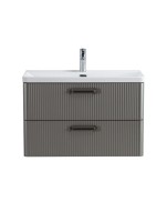 Тумба с раковиной BelBagno Due 80 ручки матовый темный никель, сатин