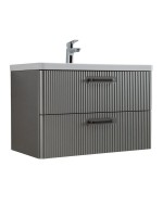 Тумба с раковиной BelBagno Due 80 ручки матовый темный никель, сатин