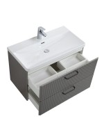 Тумба с раковиной BelBagno Due 80 ручки матовый темный никель, сатин