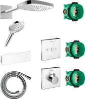 Душевой комплект Hansgrohe Raindance Select E 300 (3 jet) 26468400 + 26530400 + 28272000 + 26456400 + 15734400 + 15736400