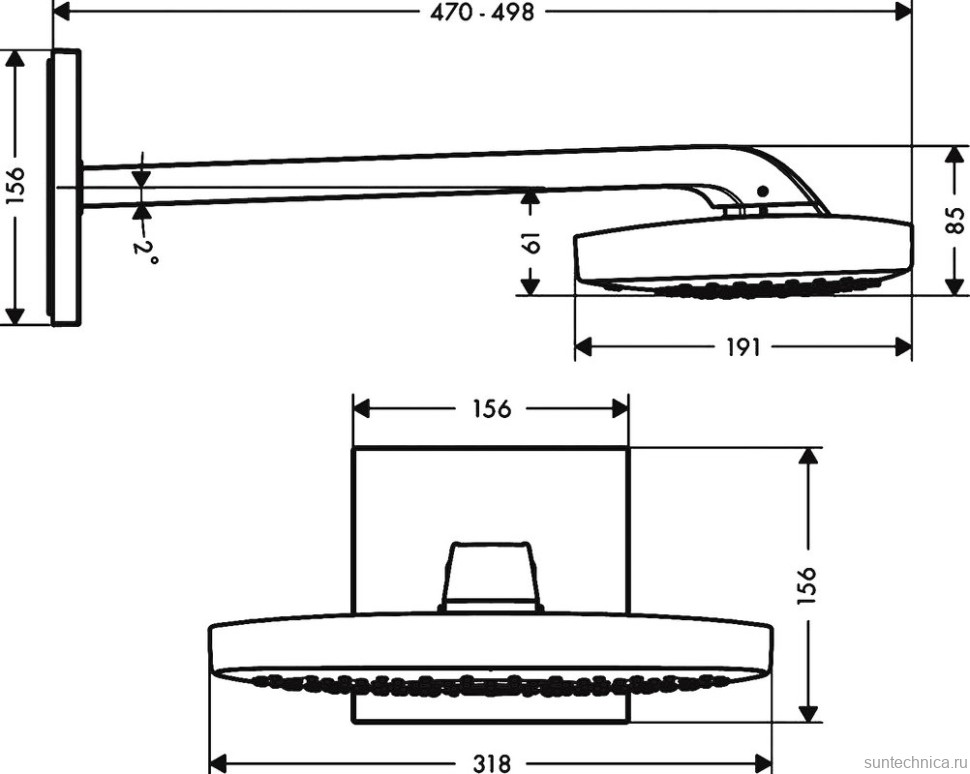 Душевой комплект Hansgrohe Raindance Select E 300 (3 jet) 26468400 + 26530400 + 28272000 + 26456400 + 15734400 + 15736400