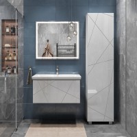 Мебель для ванной комнаты Vigo Geometry 80 подвесная, белая, раковина Como 80
