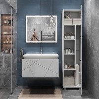 Мебель для ванной комнаты Vigo Geometry 80 подвесная, белая, раковина Como 80