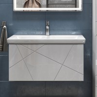Мебель для ванной комнаты Vigo Geometry 80 подвесная, белая, раковина Como 80