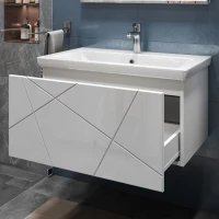 Мебель для ванной комнаты Vigo Geometry 80 подвесная, белая, раковина Como 80