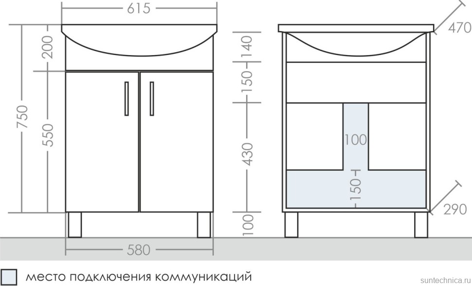 Мебель для ванной комнаты СаНта Сити 60
