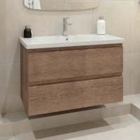Тумба под раковину без столешницы Caprigo Forte 90 подвесная, светлый орех