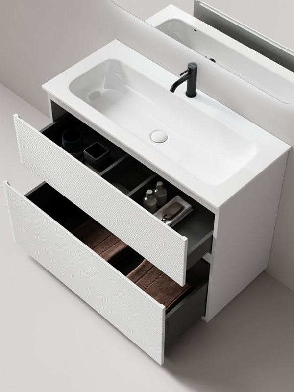 Тумба с раковиной Sancos Folk Floor 100 напольная, bianco, раковина CN7013