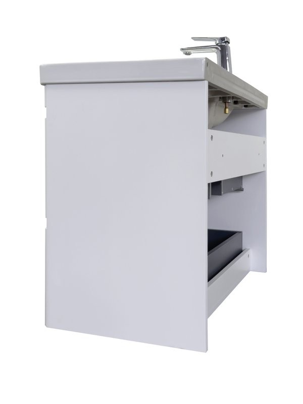 Тумба с раковиной Comforty Валдай 80П2 подвесная, матовая белая