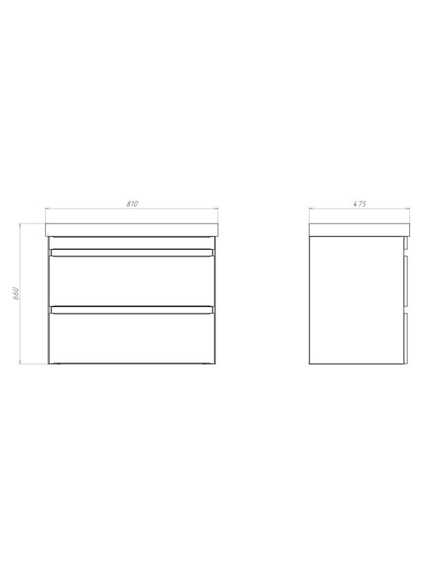 Тумба с раковиной Comforty Валдай 80П2 подвесная, матовая белая