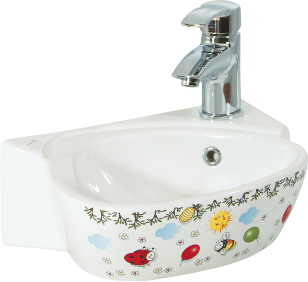 Раковина маленькая в туалет Creavit Cocuk CK035D с декором