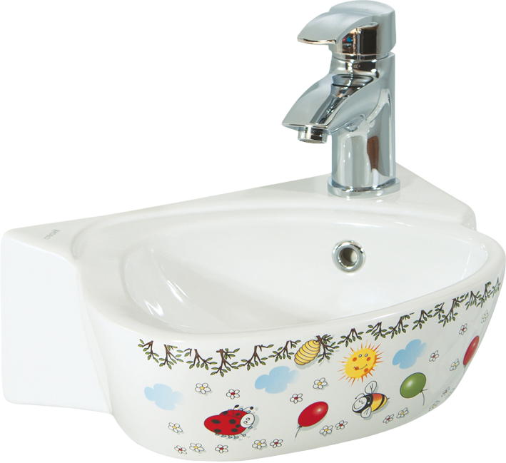 Раковина маленькая в туалет Creavit Cocuk CK035D с декором
