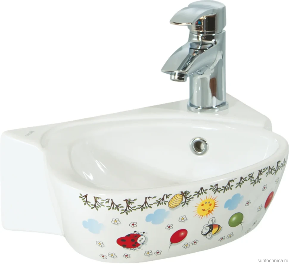 Раковина маленькая в туалет Creavit Cocuk CK035D с декором