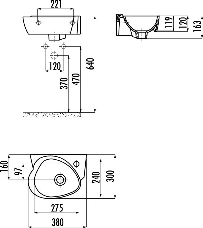 Раковина маленькая в туалет Creavit Cocuk CK035D с декором