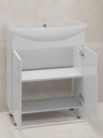 Тумба с раковиной Style Line Эко Стандарт №23 70 глянцевая белая, раковина Балтика 70