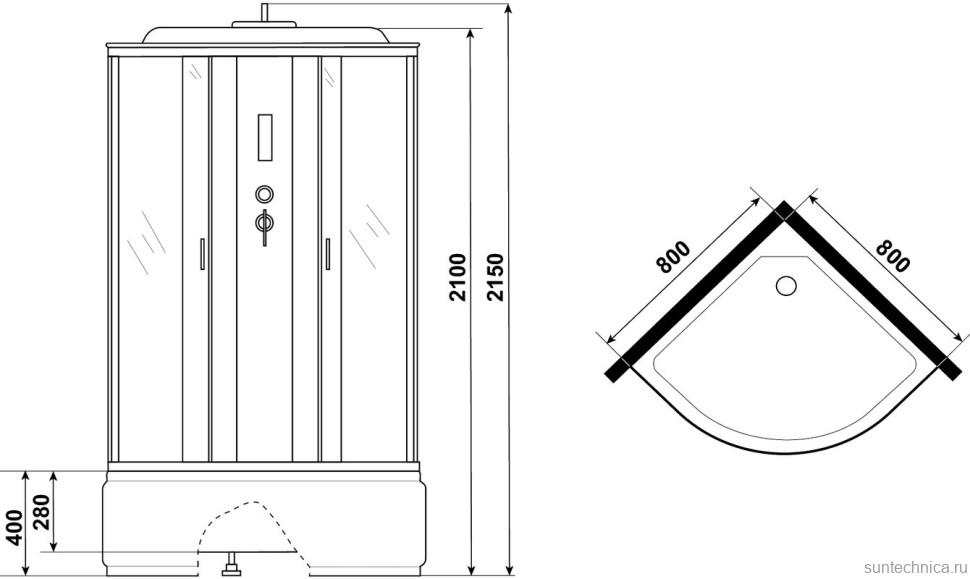 Душевая кабина Niagara Classic NG-2307-14P 80x80 см, с пультом управления