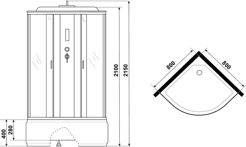 Душевая кабина Niagara Classic NG-2307-14P 80x80 см, с пультом управления