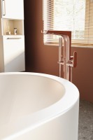 Напольный смеситель для ванны с душем VitrA Root Round A4274126EXP С ВНУТРЕННЕЙ ЧАСТЬЮ, медь