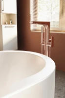 Напольный смеситель для ванны с душем VitrA Root Round A4274126EXP С ВНУТРЕННЕЙ ЧАСТЬЮ, медь