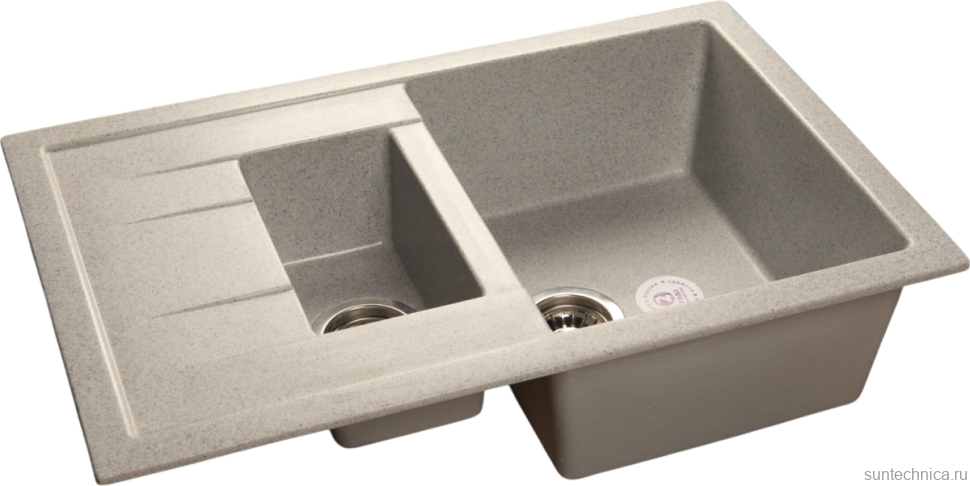 Комплект Мойка GranFest Quadro GF-Q775KL серая + Смеситель MEGA Mega