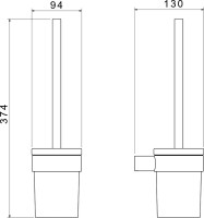 Набор Держатель AQUATEK Лира AQ4408MB матовый черный + Ершик AQ4410MB матовый черный