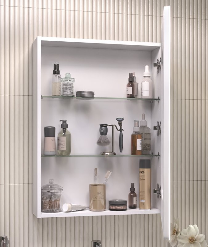 Зеркало-шкаф Vigo Geometry Сlassic 60 с подсветкой, белый