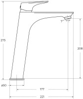 Смеситель для раковины BelBagno Marino LMC-CRM-W0 хром