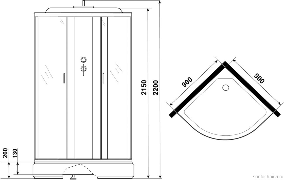 Душевая кабина Niagara Classic NG-6501-14 90x90 см