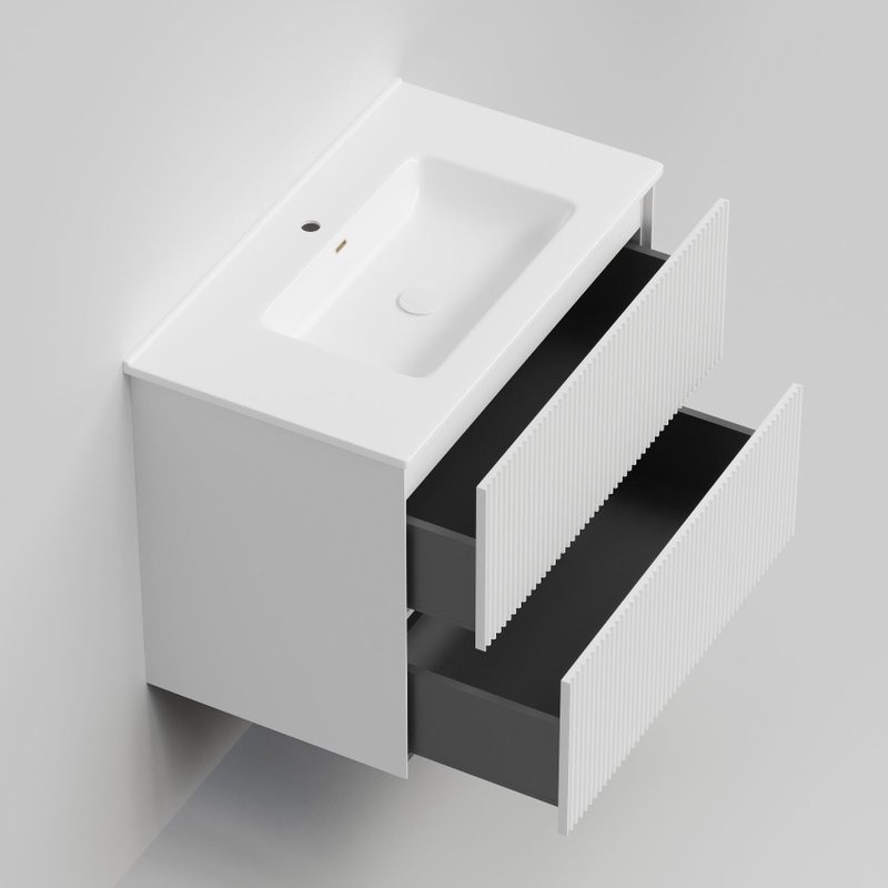 Тумба под раковину La Fenice TERRA Twin Bianco белая матовая 80 см