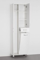 Шкаф пенал для ванной Style Line Эко Стандарт 54 с бельевой корзиной, белый