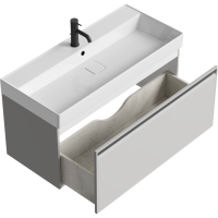 Тумба с раковиной Aqwella Pure 100 серый туман