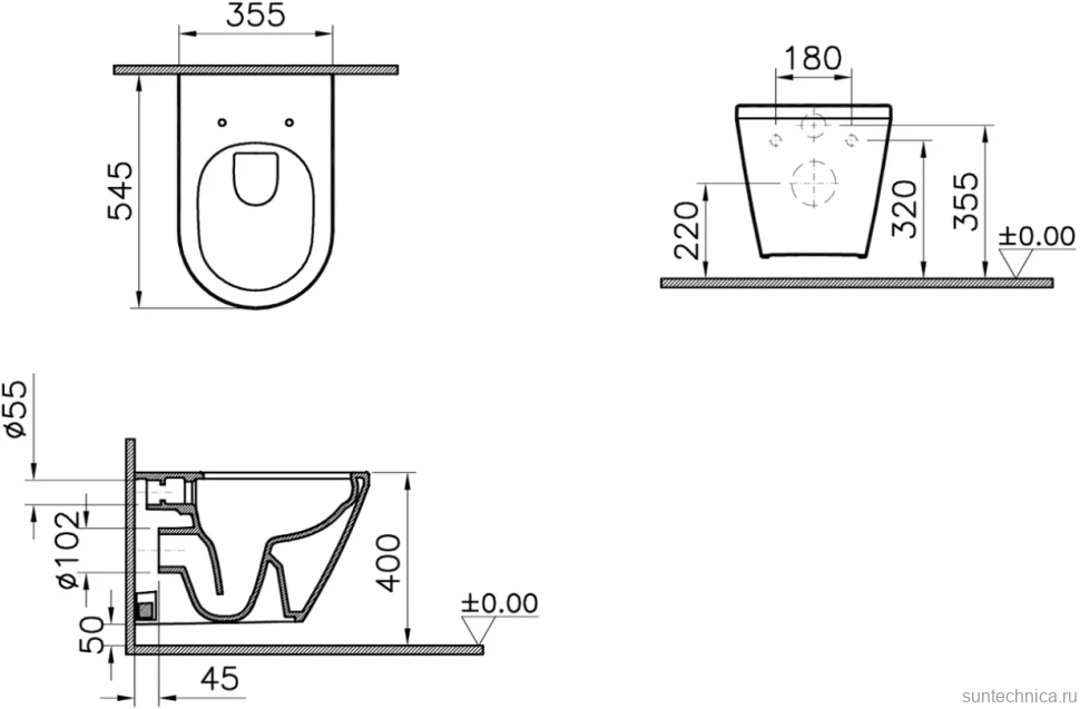Комплект Унитаз подвесной VitrA Integra Round 7041B003-0075 + Крышка + Инсталляция Grohe Rapid SL 38772001 3 в 1 с кнопкой смыва + Звукоизоляция