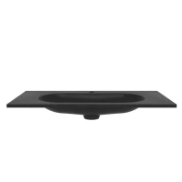 Тумба с раковиной Vincea Welle 100 m.white soft-touch, раковина VCB-4H100A антрацит