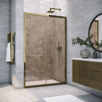 Душевая дверь в нишу Vegas Glass ZP Tur Novo h1900 145 05 05 профиль бронза, стекло бронза